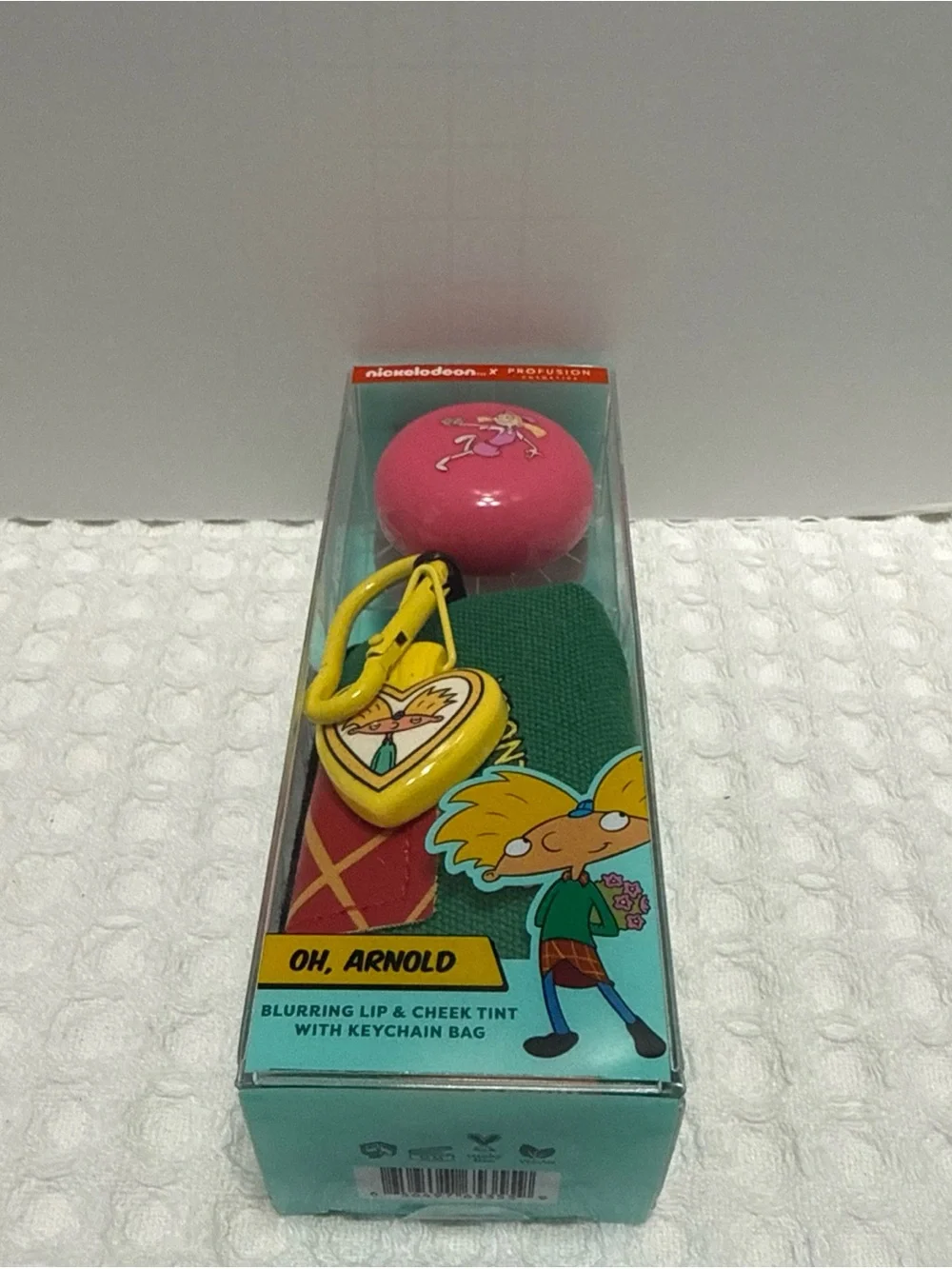 Nickelodeon Profusion Cosmetics, Oh Arnold Lip & Cheek With Keychain Bag.